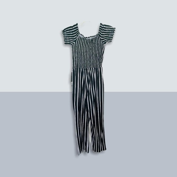 J for Justify Black Striped Pantsuit Jumpsuit NWT - Picture 2 of 8